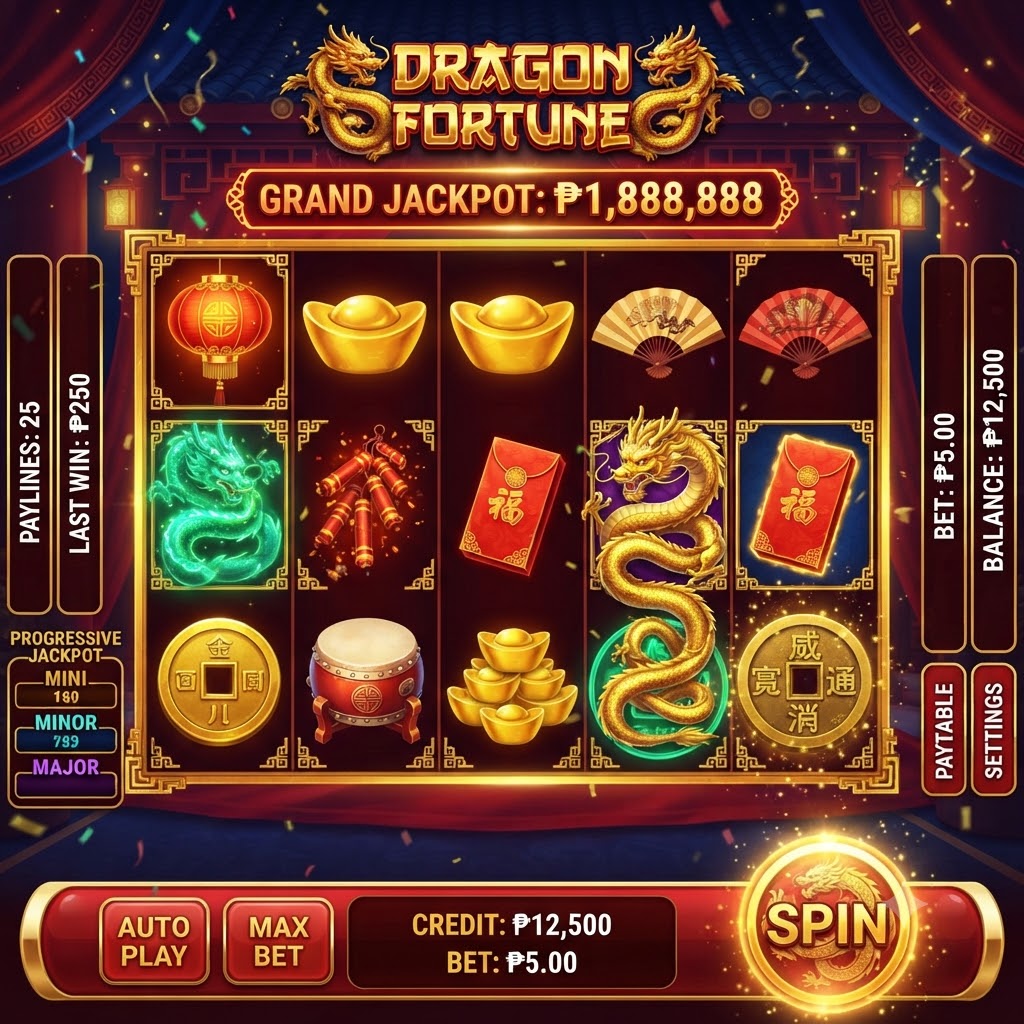 Dragon Fortune slot game Philippines with cascading wilds