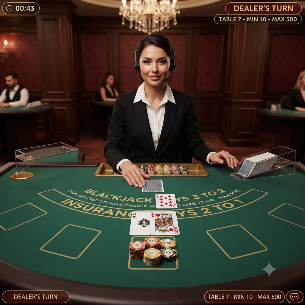 Live Blackjack tables with real-time HD dealers