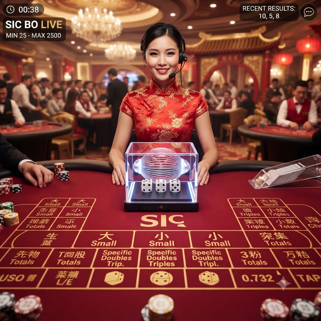 Sic Bo live dice game with big payouts